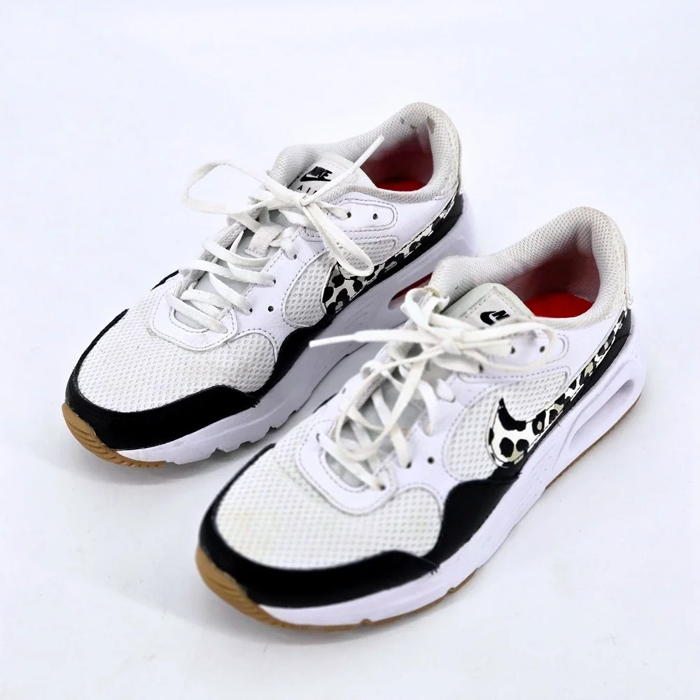 Nike Air Max SC Leopard Print White Black Shoes Sneakers Women's Size US 6 VGUC